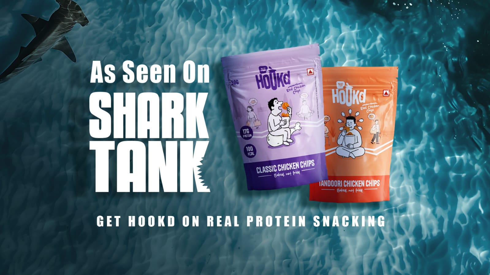 Hookd Classic & Tandoori chicken chips, high-protein, baked snacks, as seen on Shark Tank